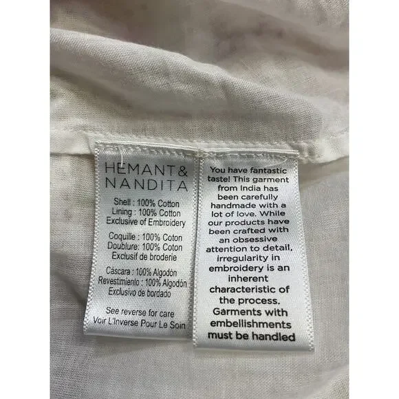 Hemant And Nandita 'Aira' White Short Dress Size M